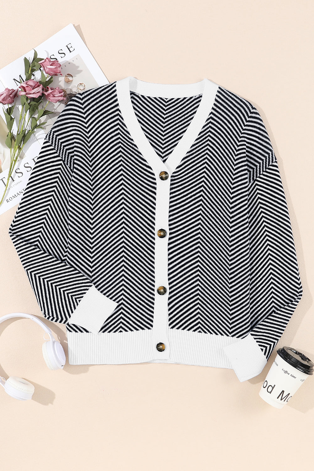 Striped Buttoned Cardigan RTS