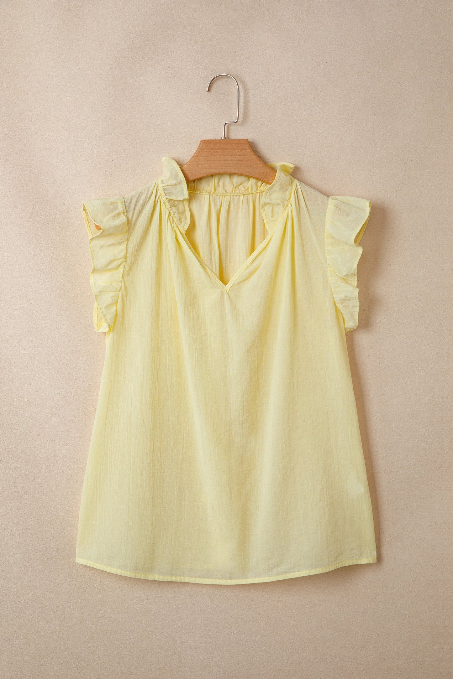 Yellow Cream Ruffle Top