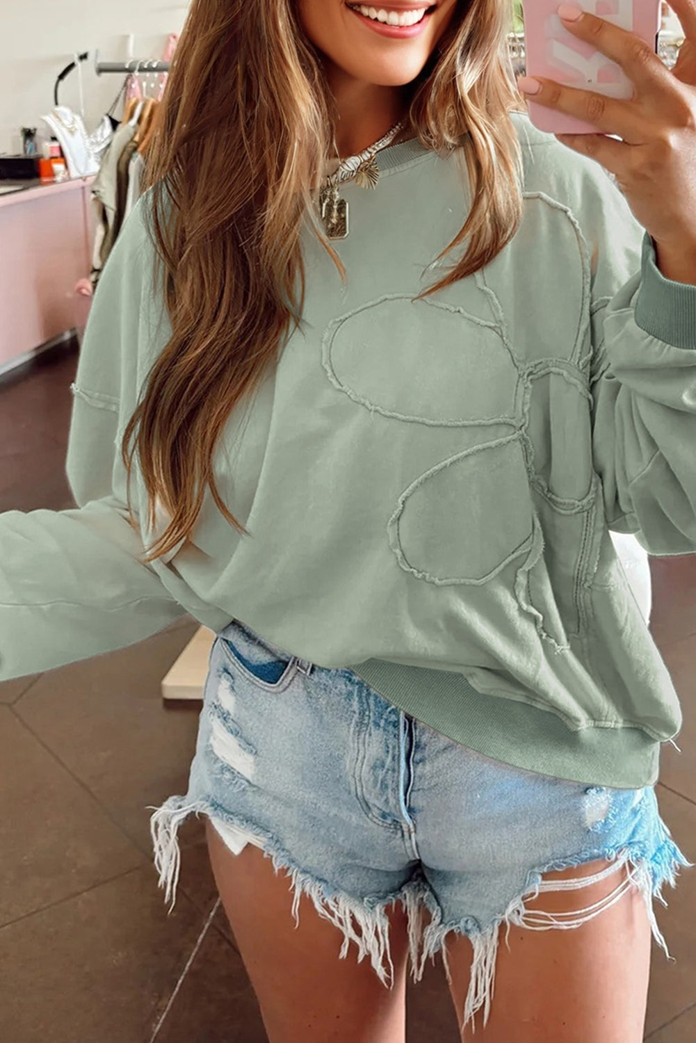 Raw Edge Flower Top LT