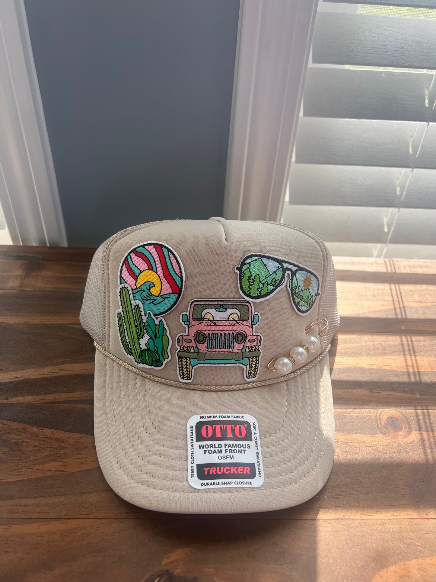 Khaki Jeep Trucker Hat