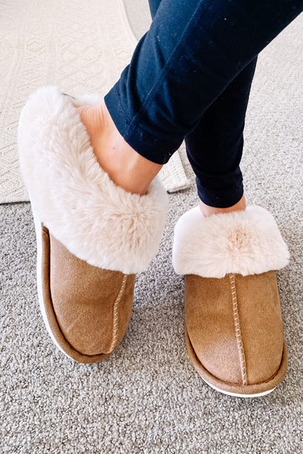 Camel Plush Slippers RTS
