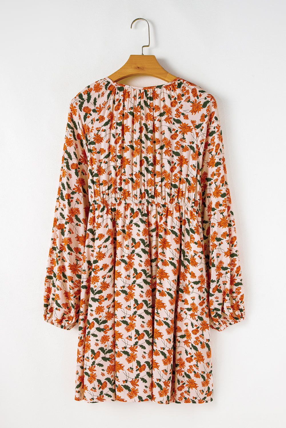 Beige Floral Babydoll Dress FB
