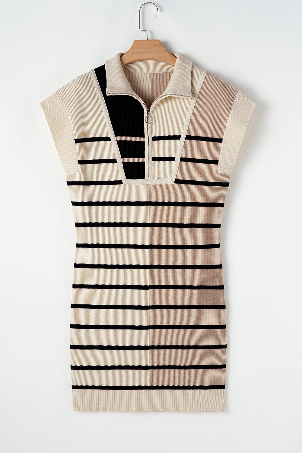 Colorblock Zip Collar Sweater Dress *multiple colors* LT