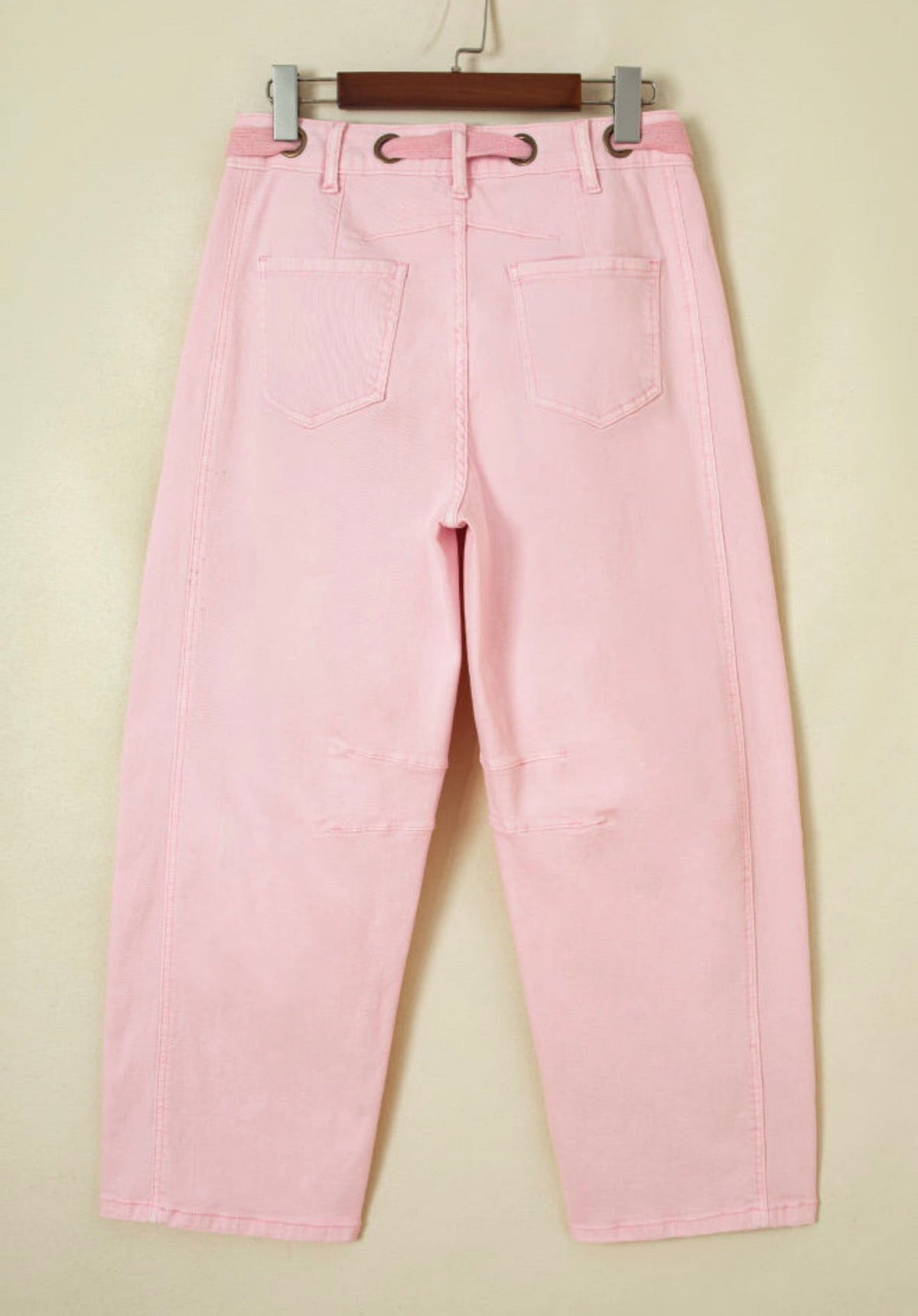 Tie Waist Barrel Jeans