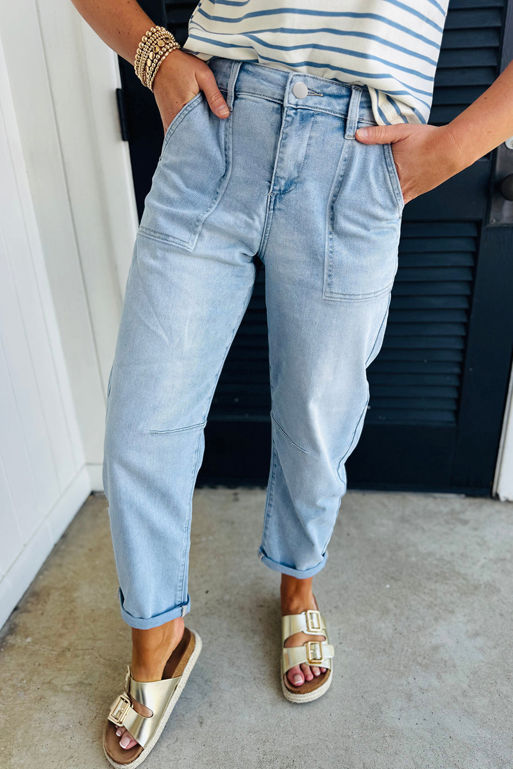 High Rise Barrel Jeans RTS