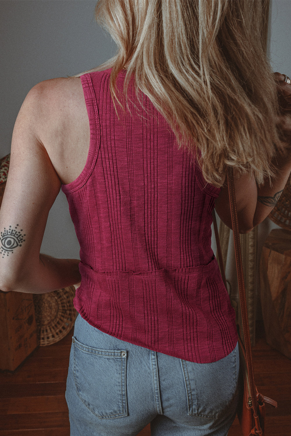 Red Dahlia Knit Tank Top LT