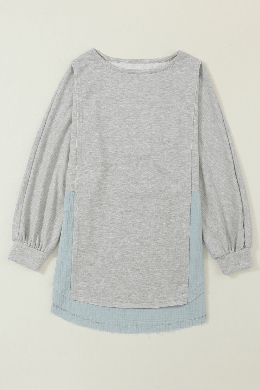 Grey Patchwork Crinkle Blouse RTS
