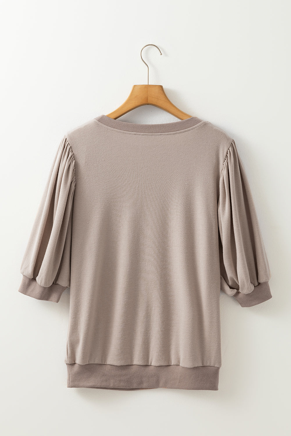 Brown Lantern Sleeve Top LT