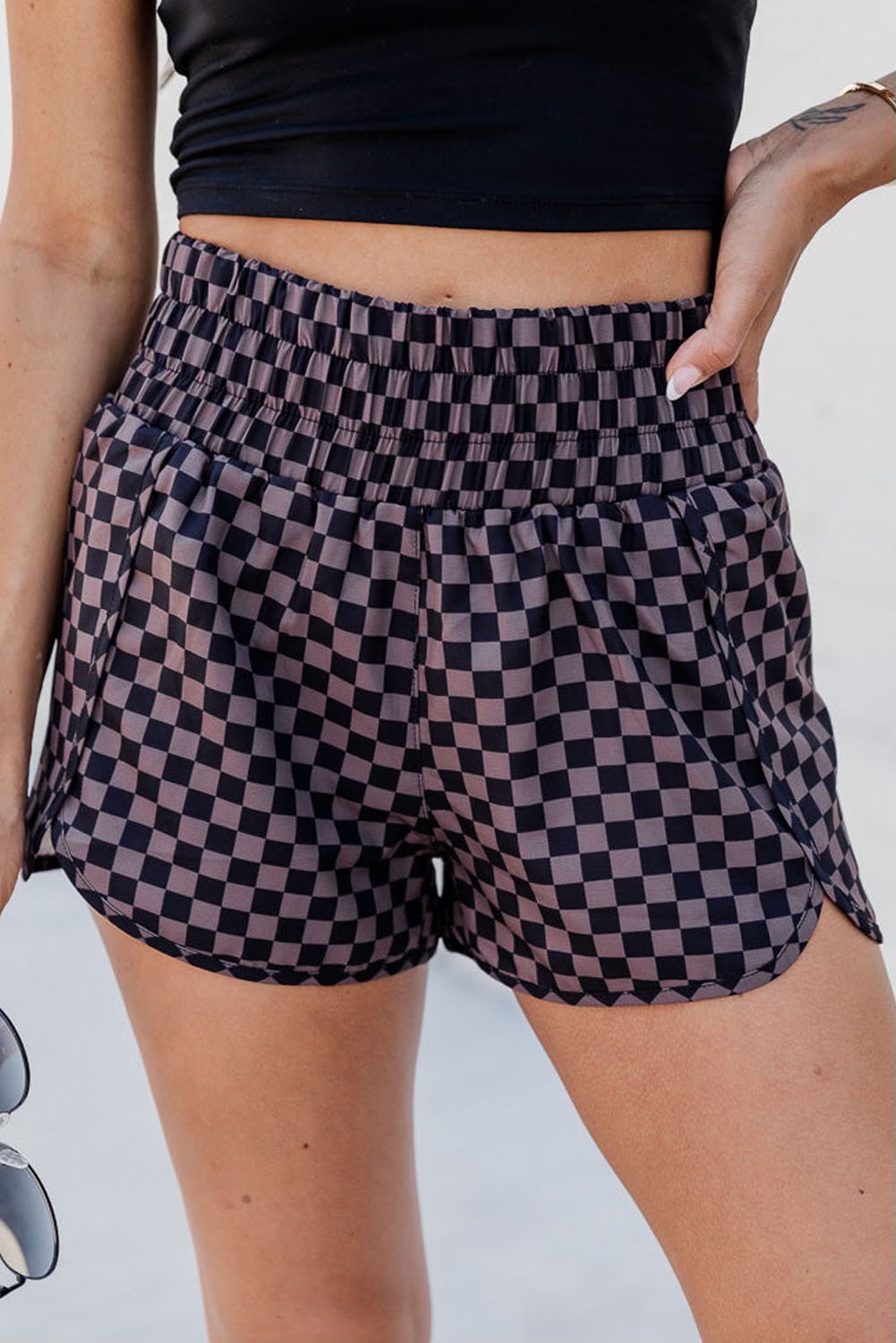 Brown Checkered Shorts FB