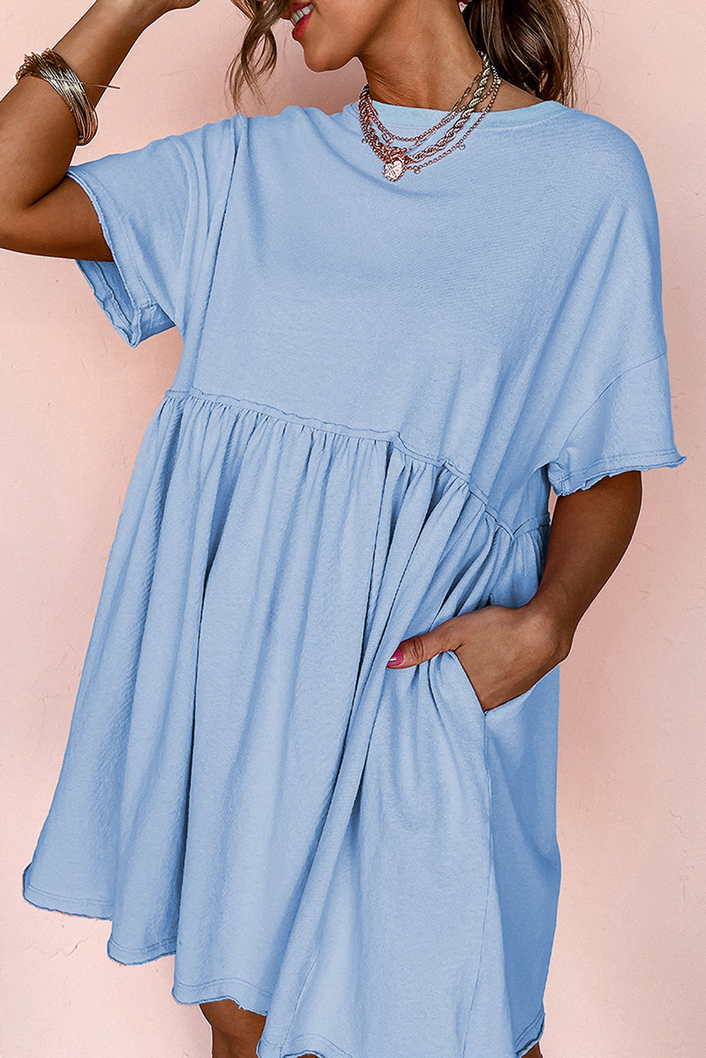 Raw Edge Babydoll Dress FB