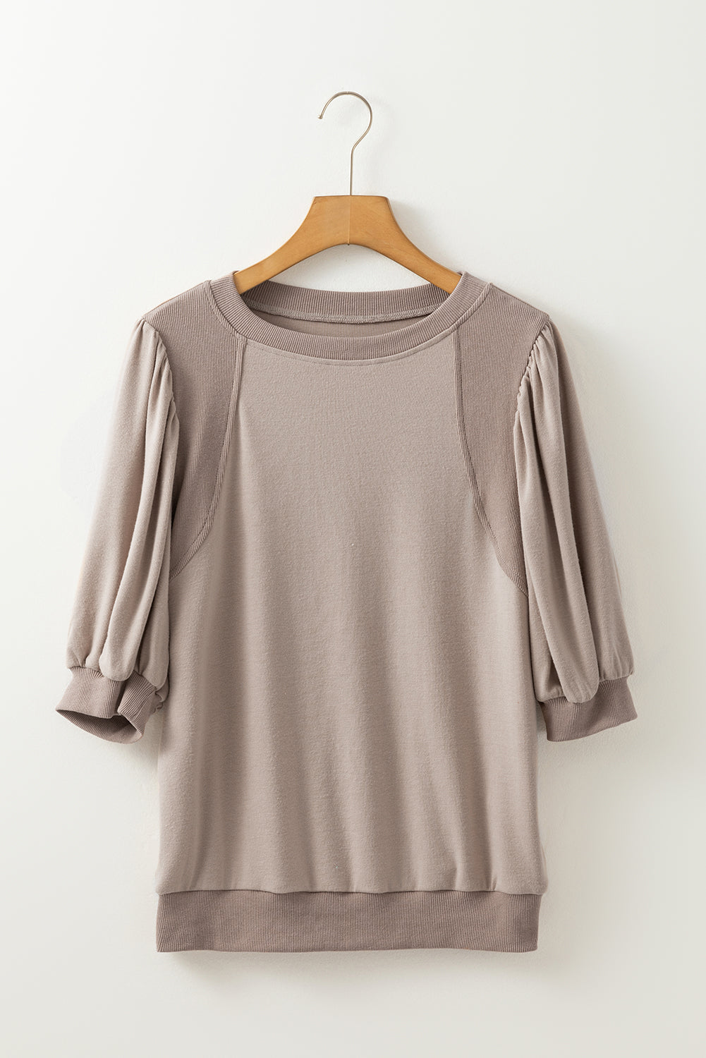 Brown Lantern Sleeve Top LT