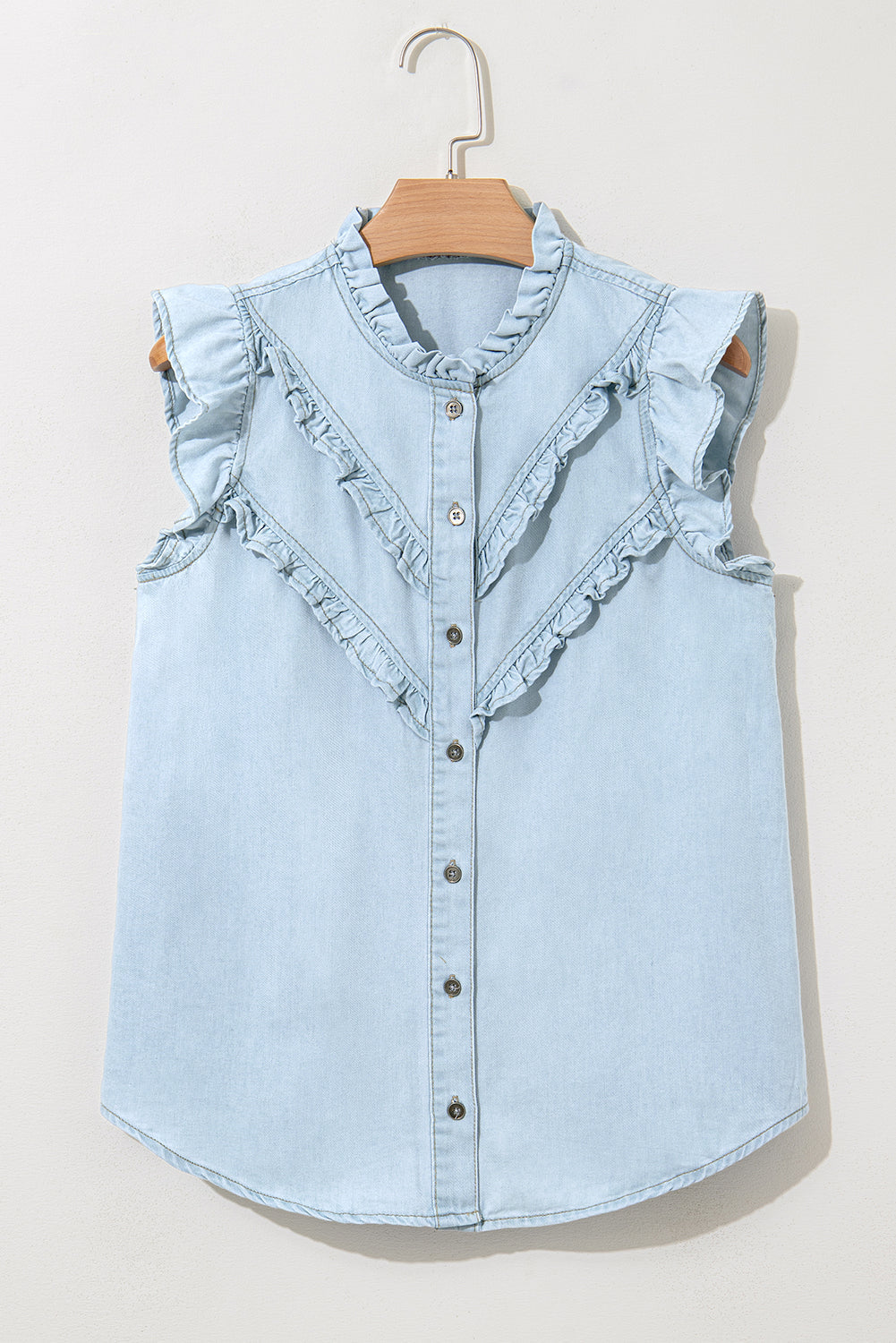 Denim Frilled Top LT