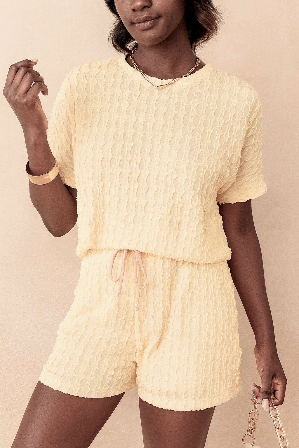 Beige Frill Textured Set FB