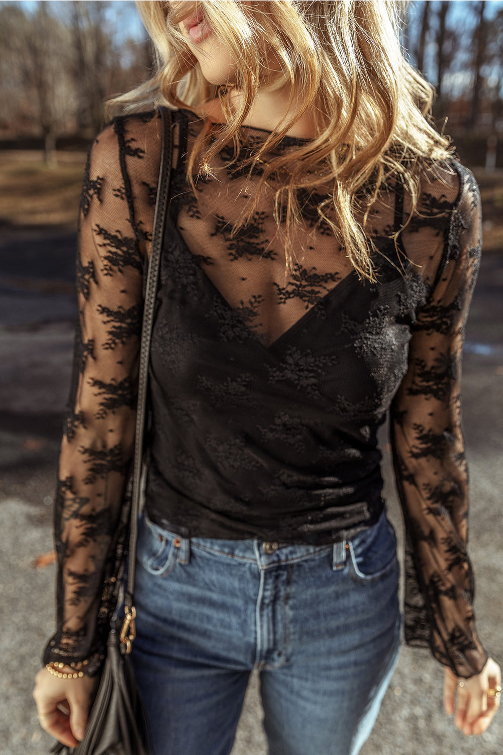 Lace Mesh Blouse *multiple colors* RTS