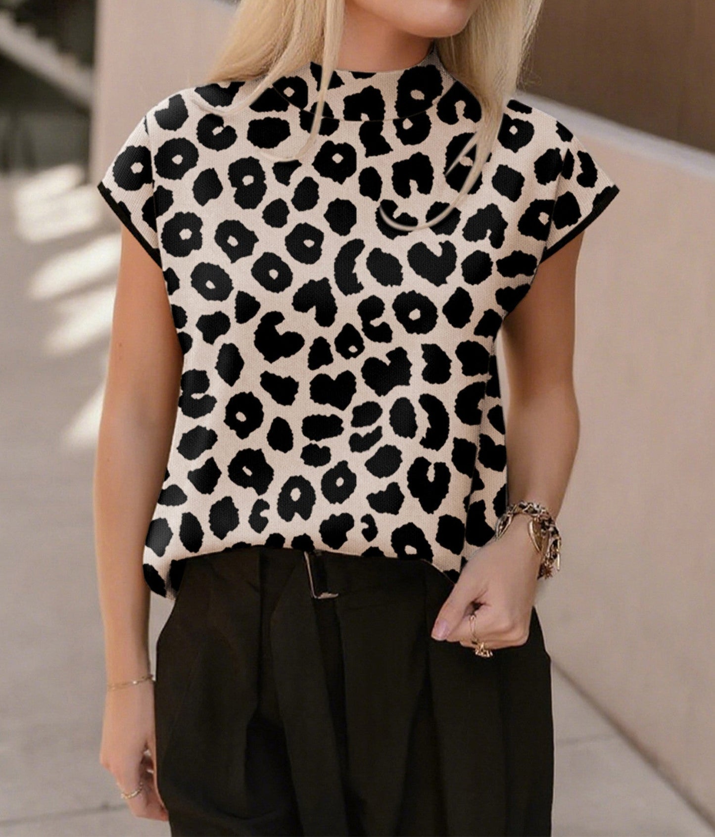 Black Leopard Sweater RTS