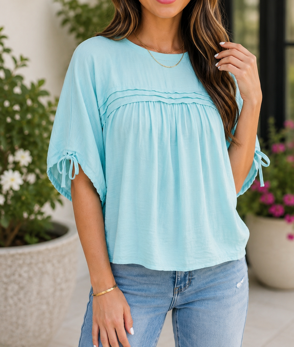 Tie Pleated Blouse