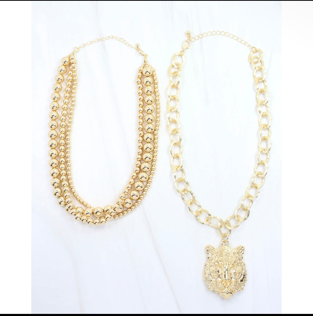 Gold Layered Tiger Necklace