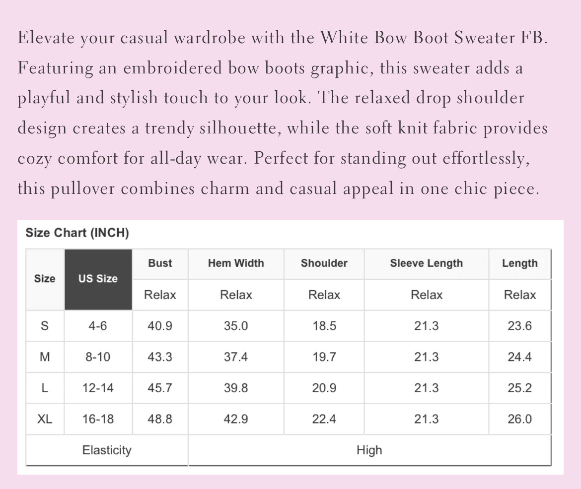 White Bow Boot Sweater