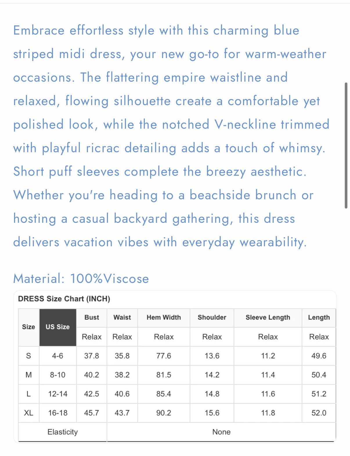 Blue Stripe Ric Rac Dress