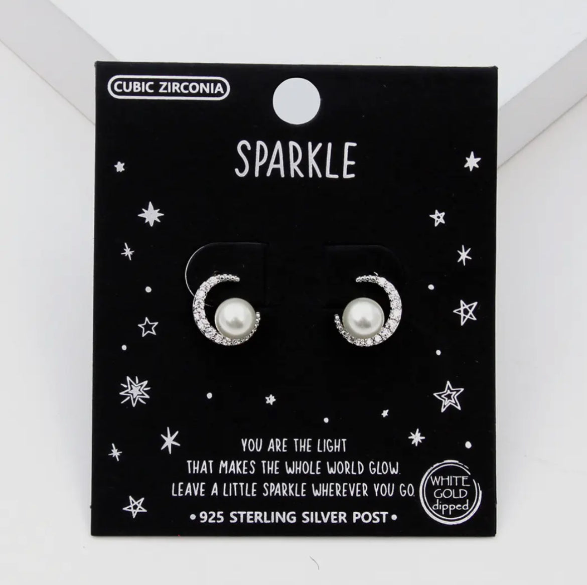 Crescent Moon Stud Earrings