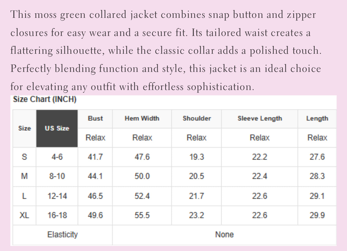 Moss Green Collared Jacket