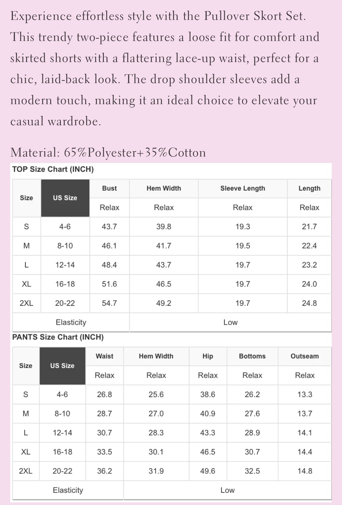 Pullover Skort Set