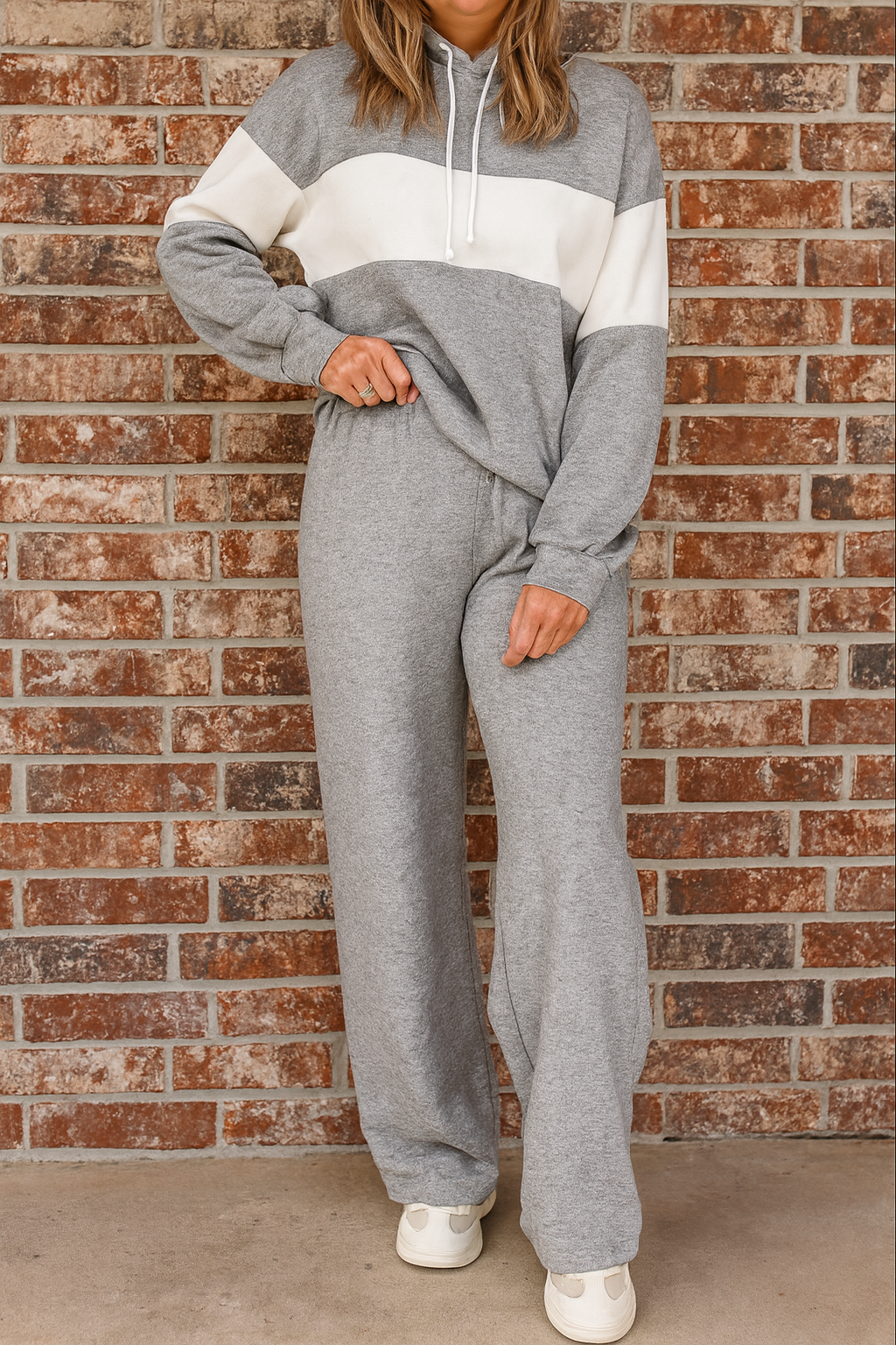 Grey Colorblock Hoodie Set LT