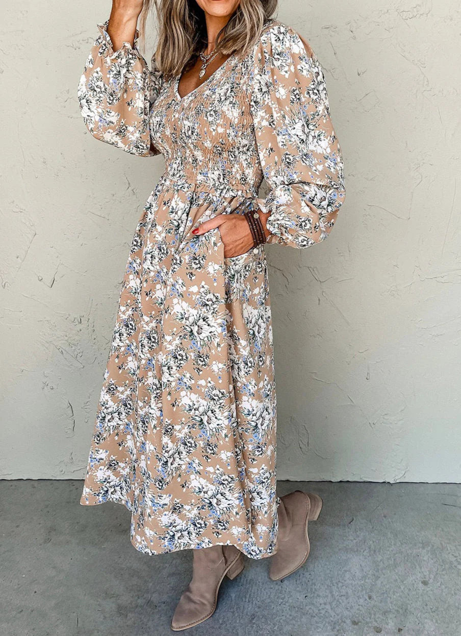 Brown Floral Maxi
