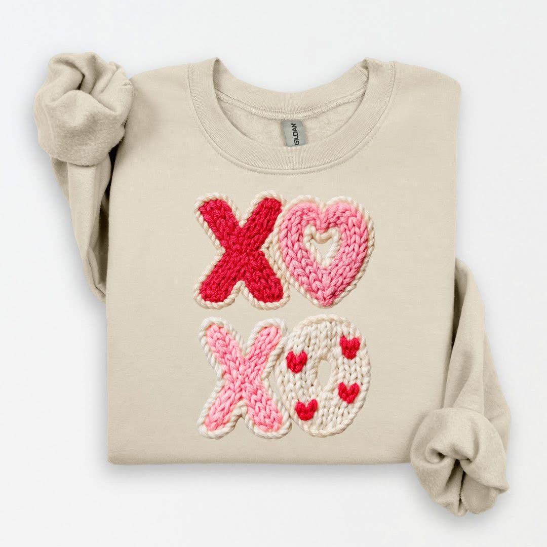 Faux Yarn XOXO Sweatshirt.