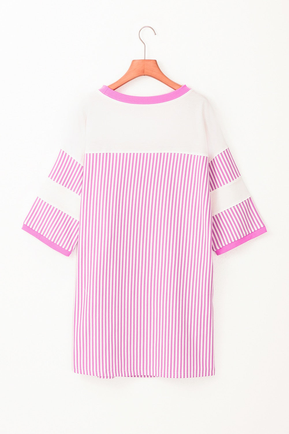 Purple Striped Patchwork Dress