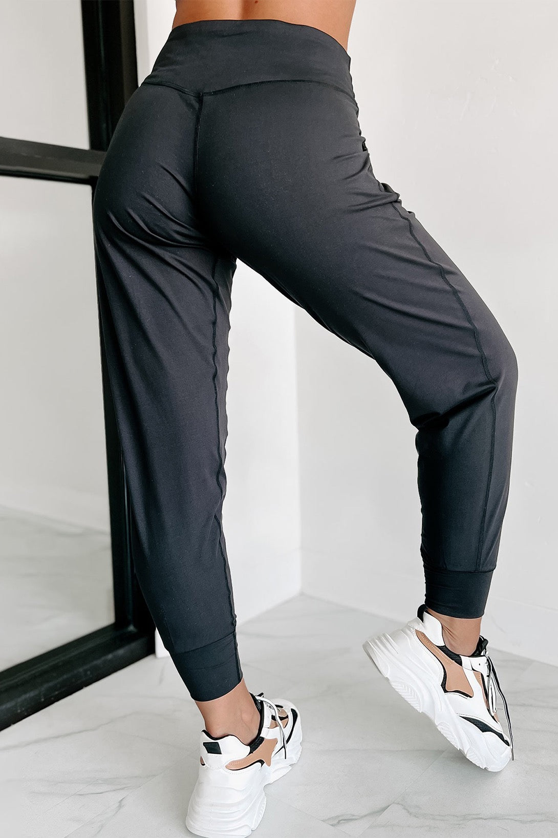 Black Casual Fall Joggers FB