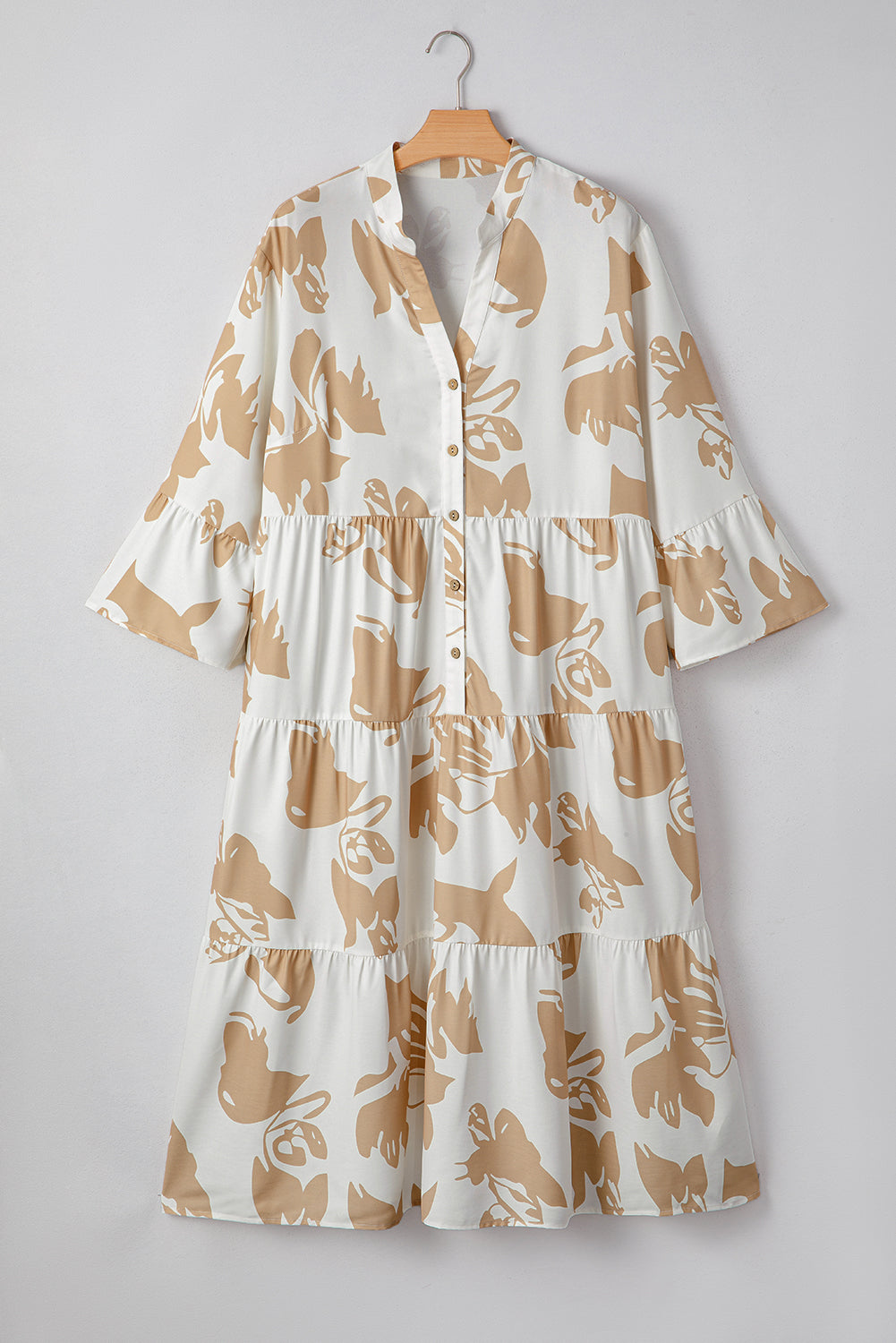 Khaki Floral Plus Size Dress August.