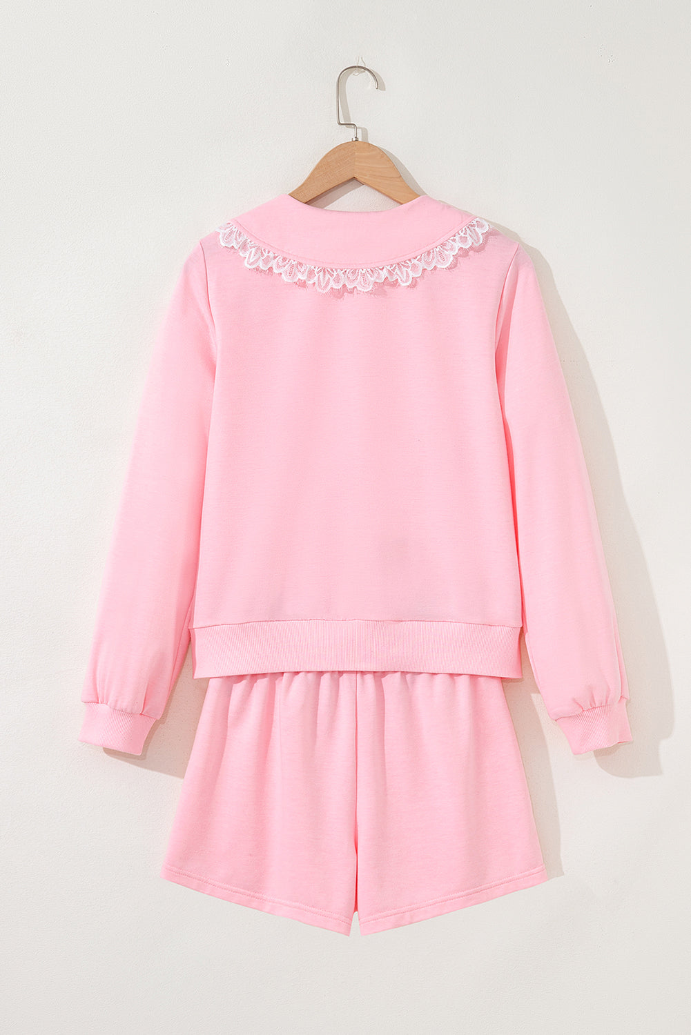Pink Lace Sweatshirt Set August.