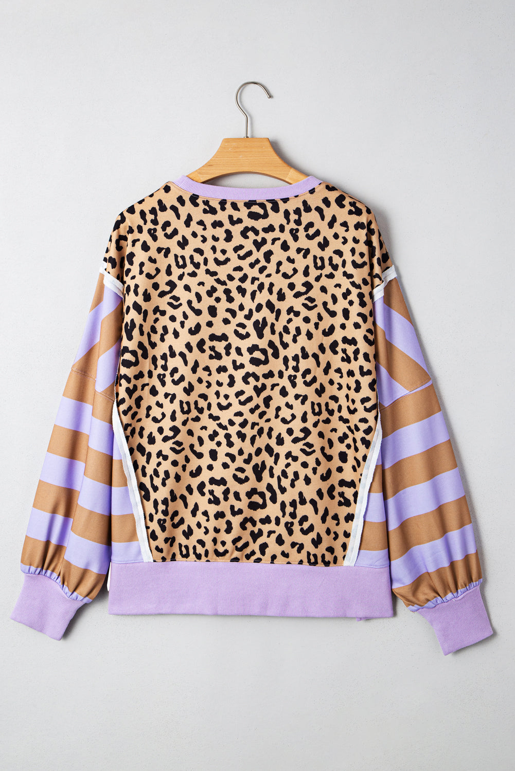 Purple Stripe Leopard Pullover LT