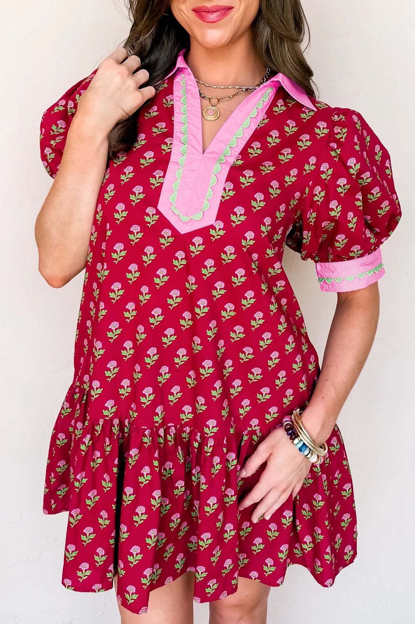 Red Floral Mini Dress LT