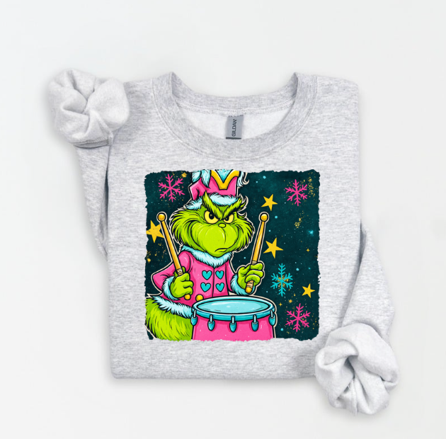 DRUMMER BOY GRINCH SWEATSHIRT.