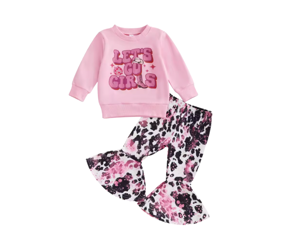 Let's Go Girls Cowboy Pink Lounge Set