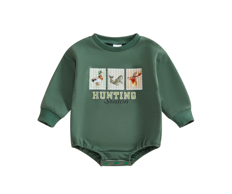 Green Hunting Season Bubble Romper