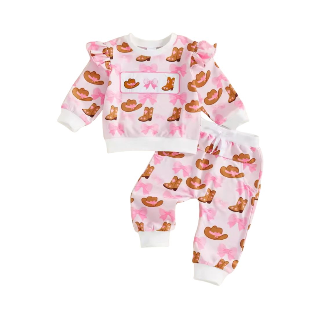 Pink Boots and Bows Lounge Set