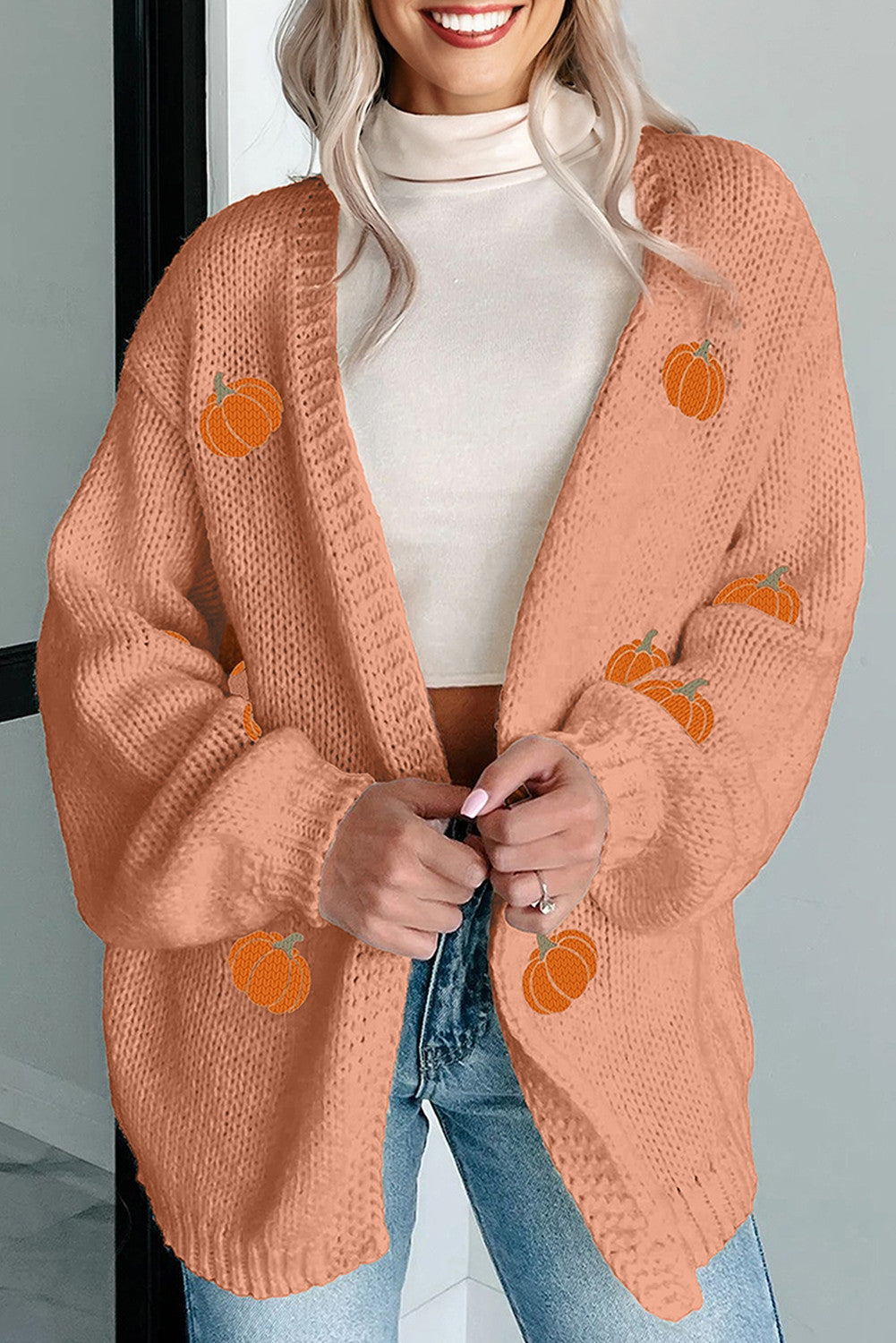 Yellow Pumpkin Cardigan FB