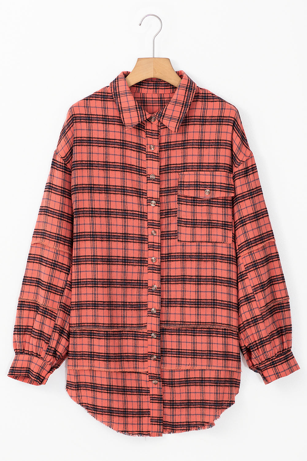 Plaid Distressed Top *TWO COLORS* RTS