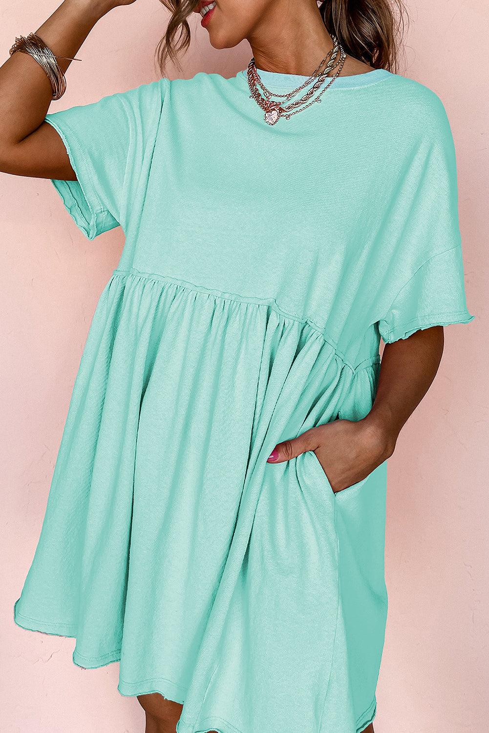 Raw Edge Babydoll Dress FB