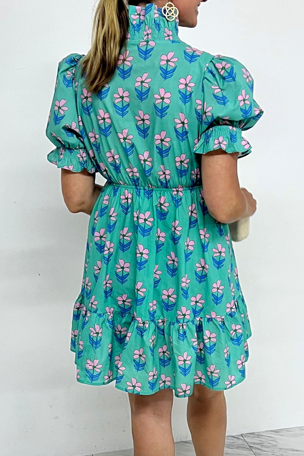 Green Floral Frilly Dress LT