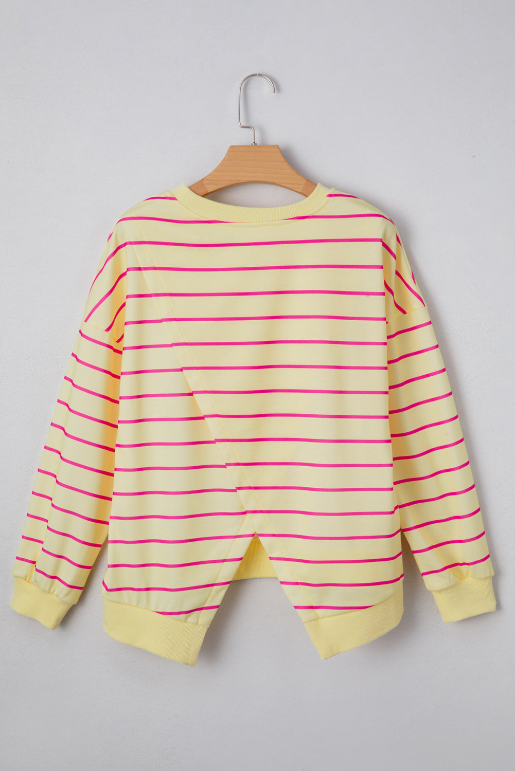 Yellow Stripe Overlap Pullover July.