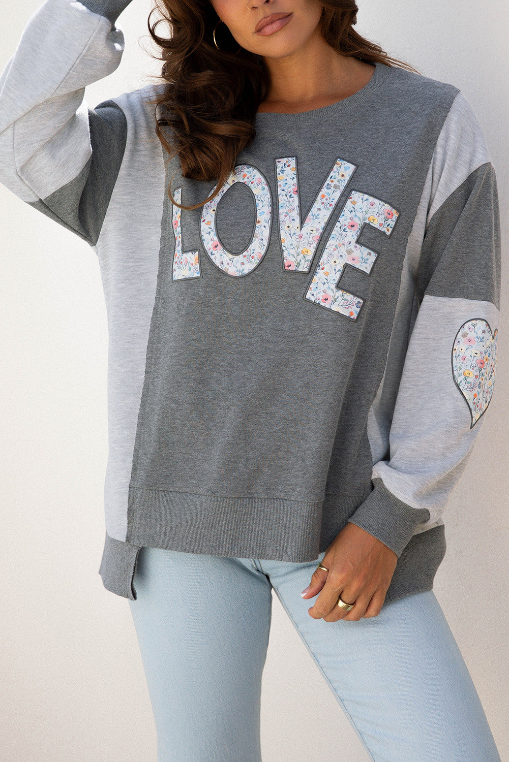 Grey LOVE Graphic Sweatshirt FB