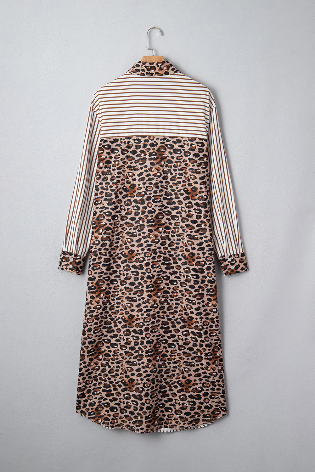 Stripe Leopard Button Dress Slits November.