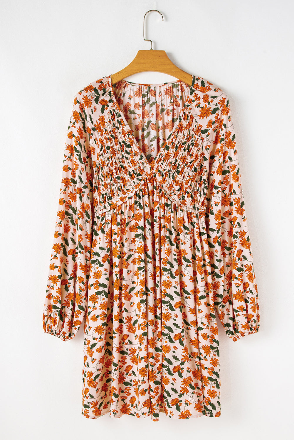 Beige Floral Babydoll Dress FB