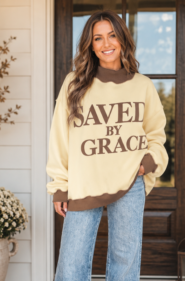 Saved By Grace Oversized Sweatshirt RTS