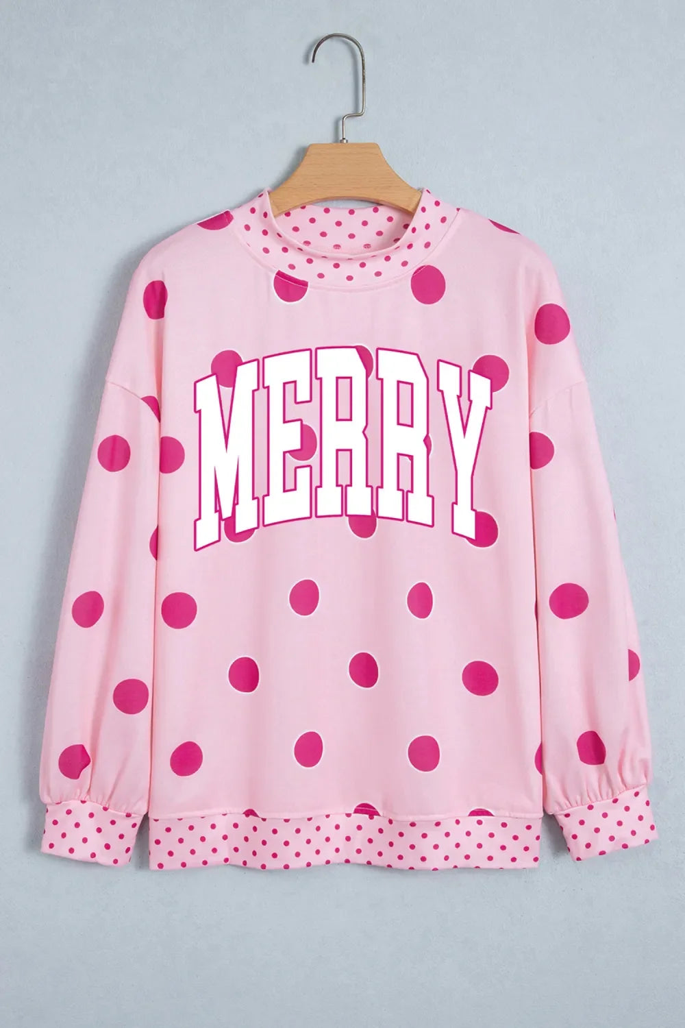 Pink Polka Dot Merry Sweatshirt
