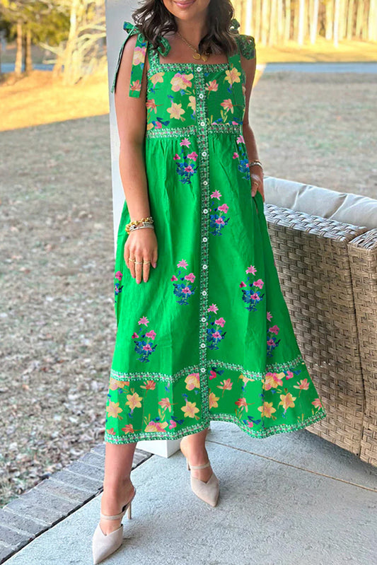 Green Floral Knot Strap Midi LT